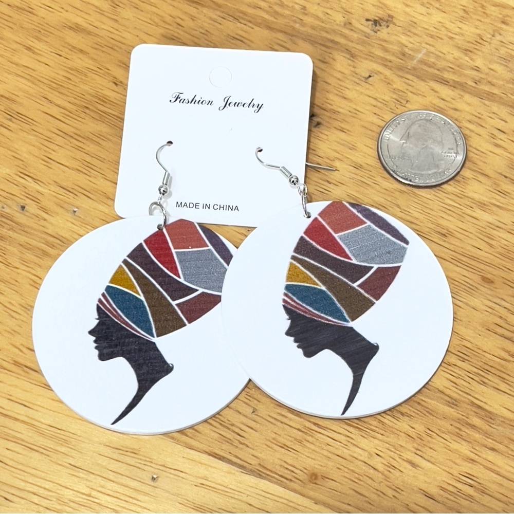 Bold & Beautiful Afro Silhouette Earrings – Double-Sided Statement Piece!